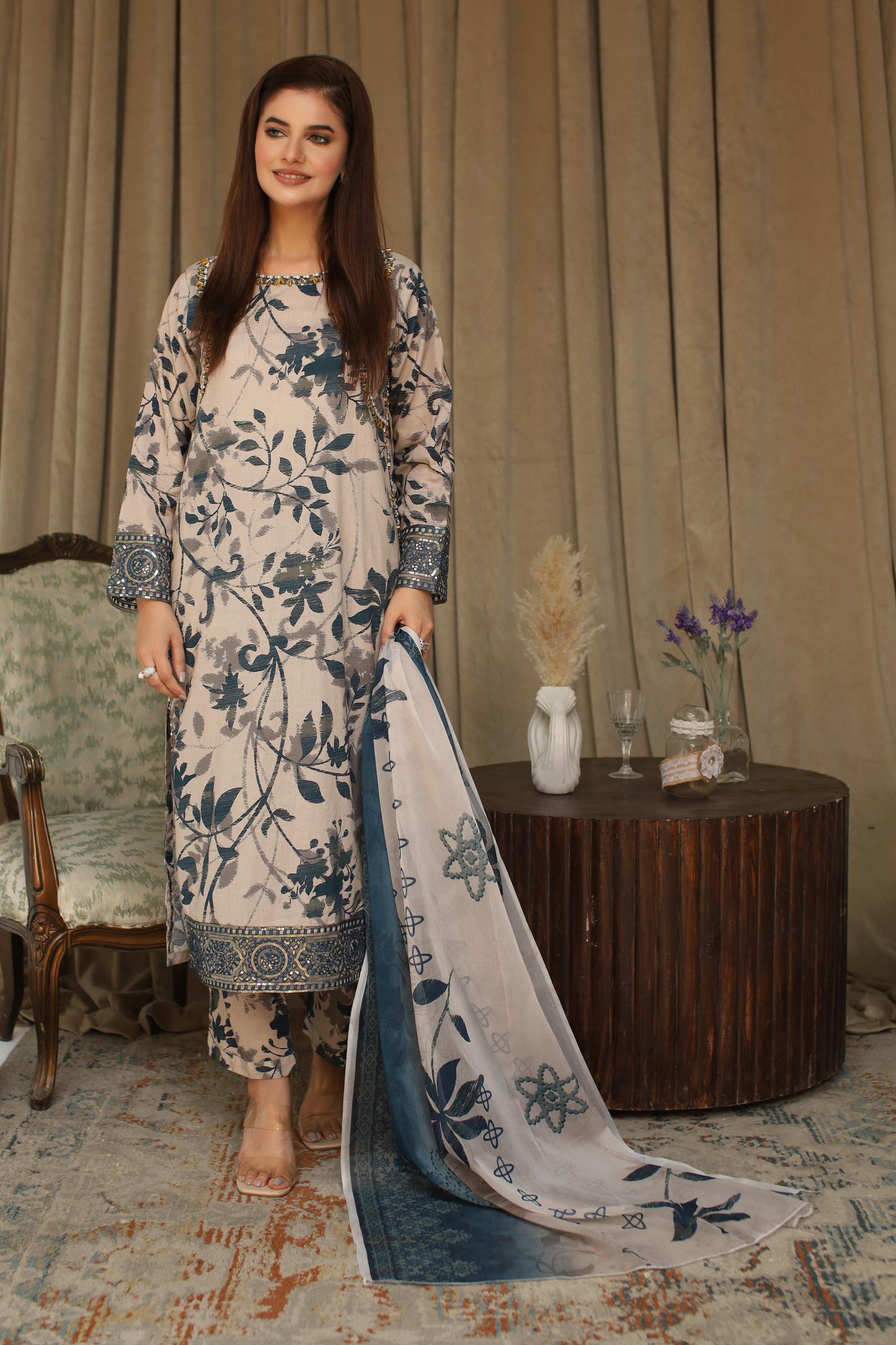 MH011 ladies suit 3pc code 10A by threads or buttons