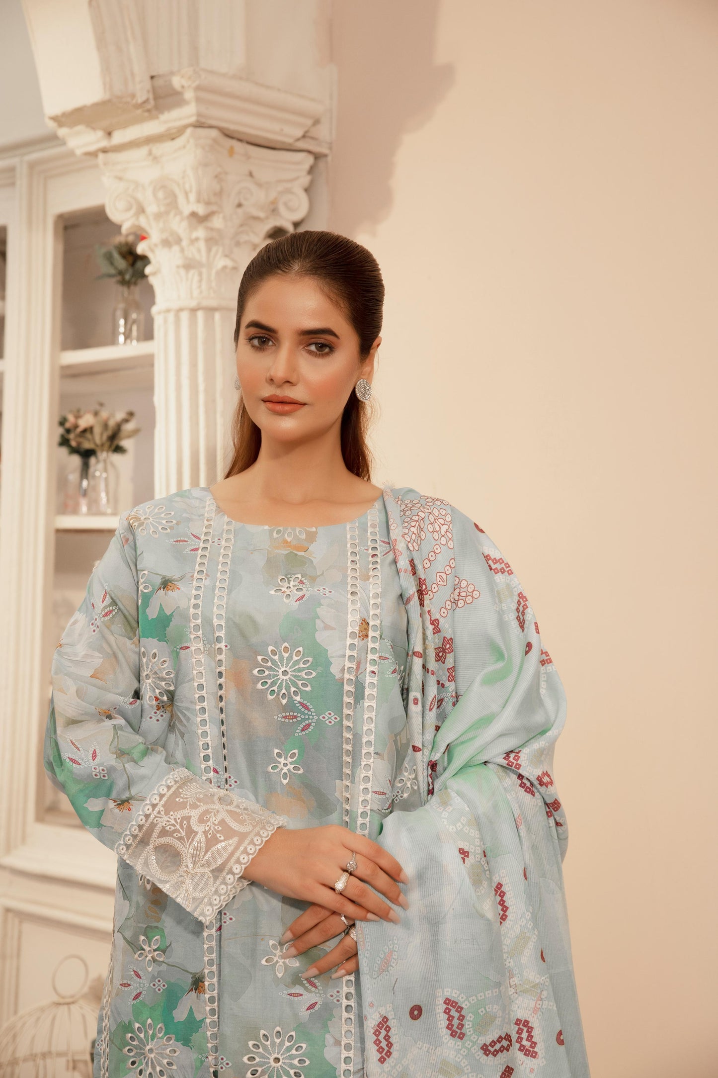 MH021 lawn fancy shirt and boring style printed 3pc