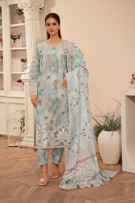 MH021 lawn fancy shirt and boring style printed 3pc