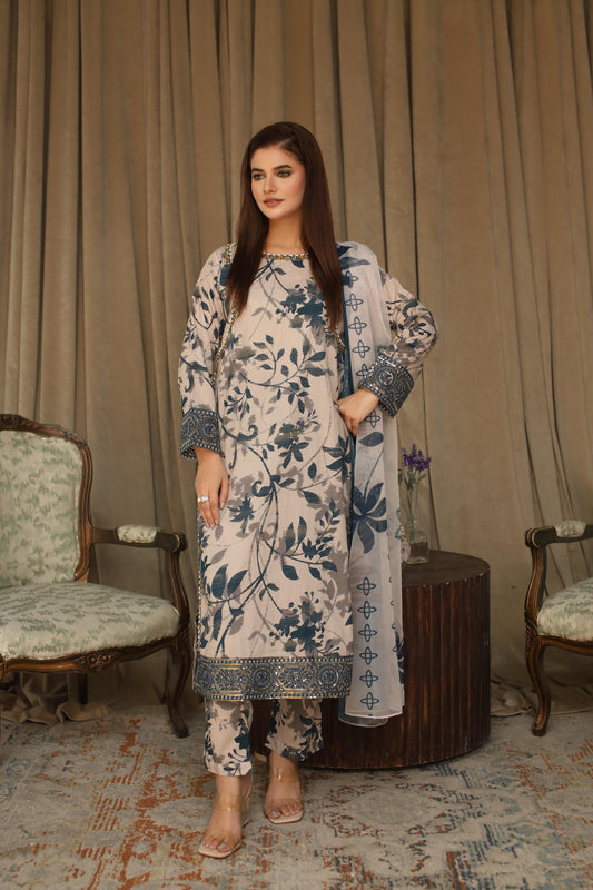 QG Mr Haroon ladies suit 3pc code 10A by threads or buttons