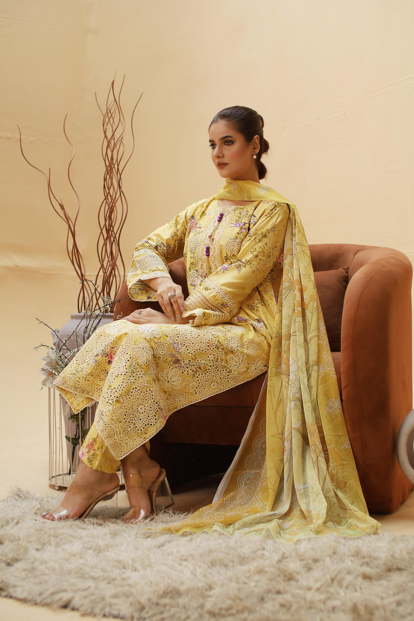 QG Mr Haroon ladies suit 3pc code 10A by threads or buttons