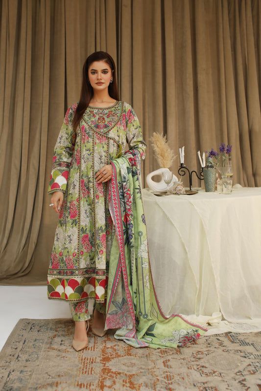 QG Mr Haroon ladies suit 3pc code 10A by threads or buttons
