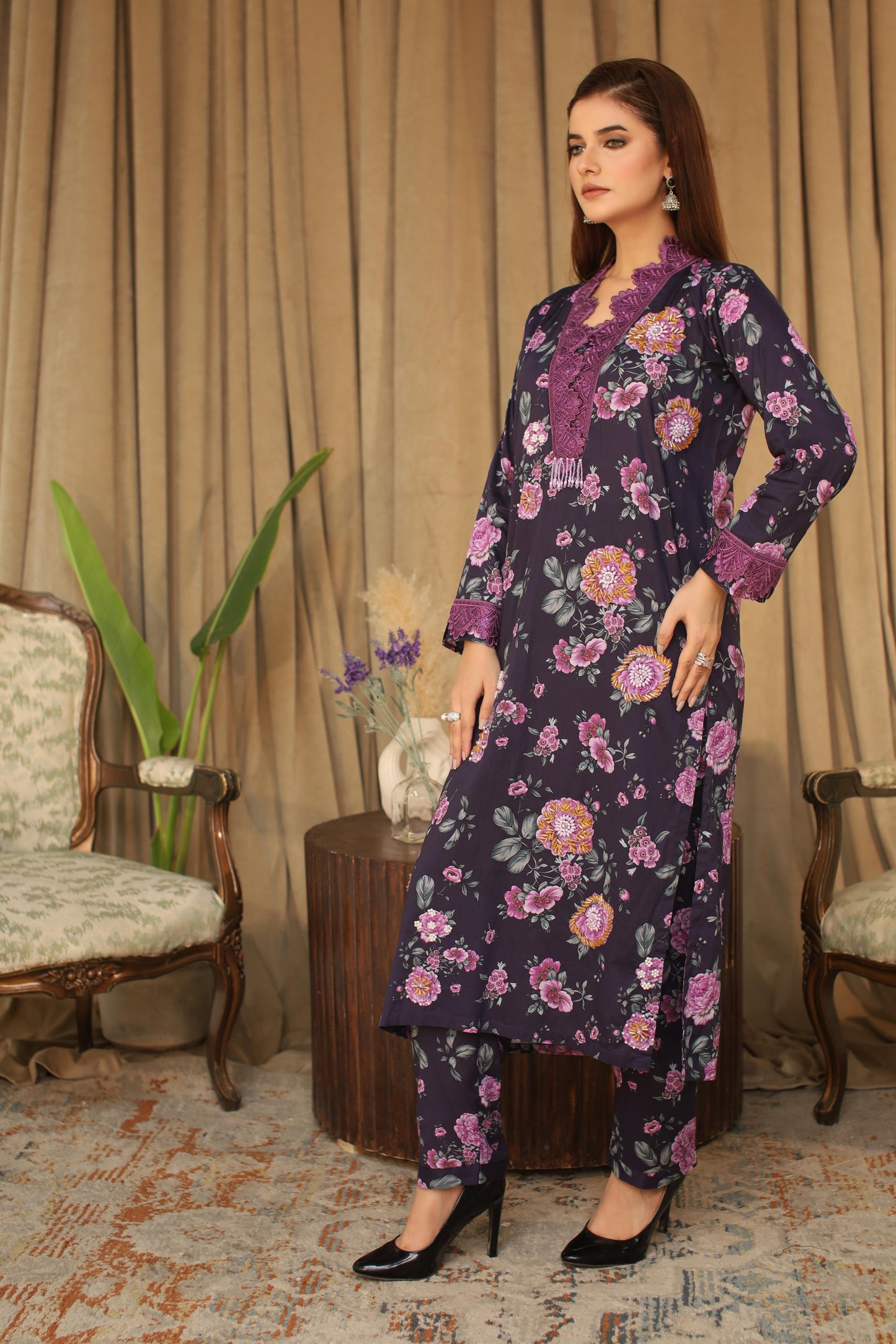 MH012 ladies suit 3pc code 10A by threads or buttons