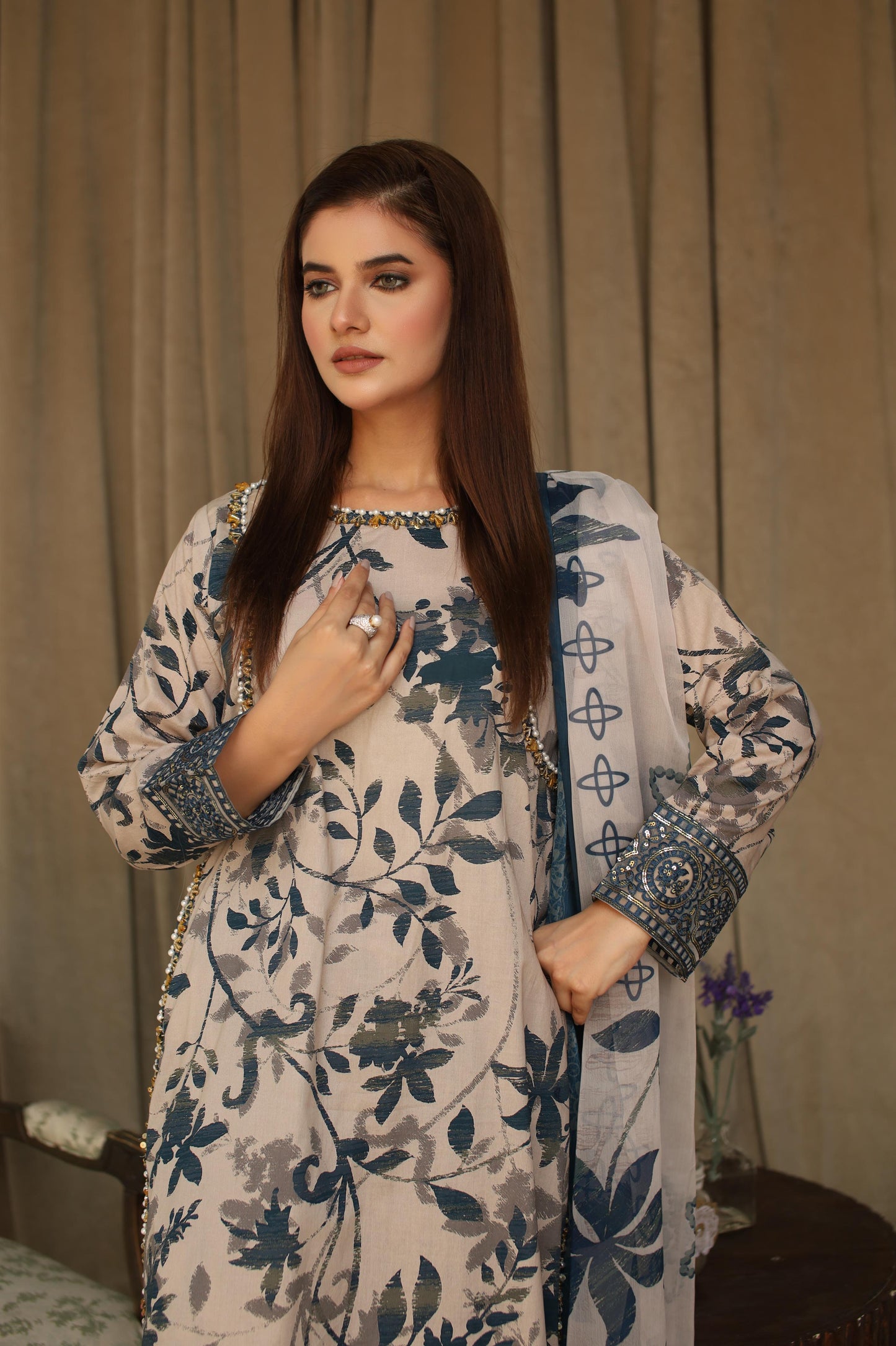 MH011 ladies suit 3pc code 10A by threads or buttons